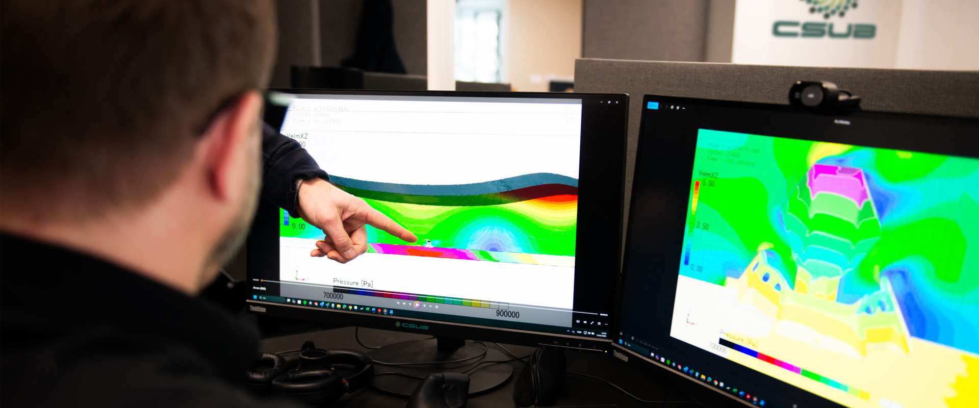 Engineer at CSUB analysing FEM testing