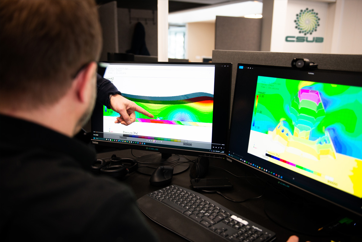 Engineer at CSUB analysing FEM testing